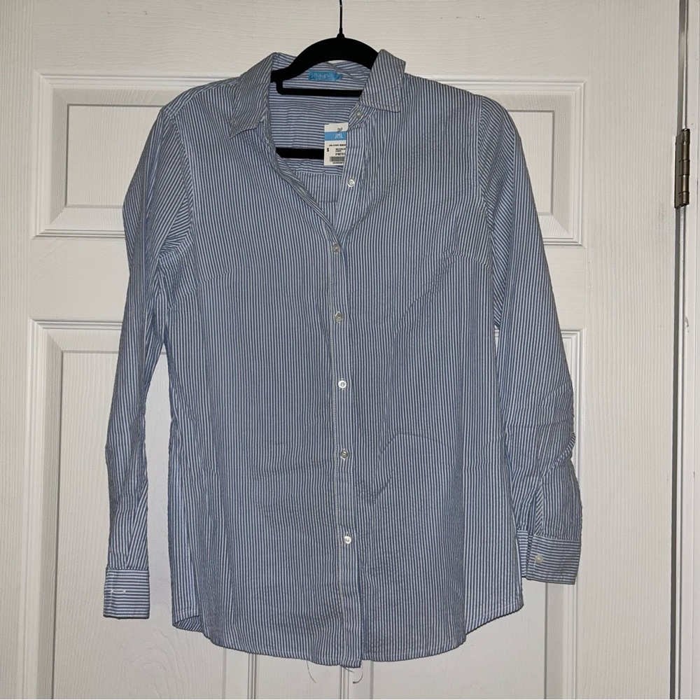 J.McLaughlin Stripe Women’s Blouse - NWT - Size Small - Blue & White Stripes